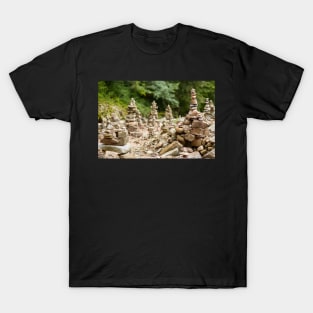 Pebbles arranged in stacks T-Shirt